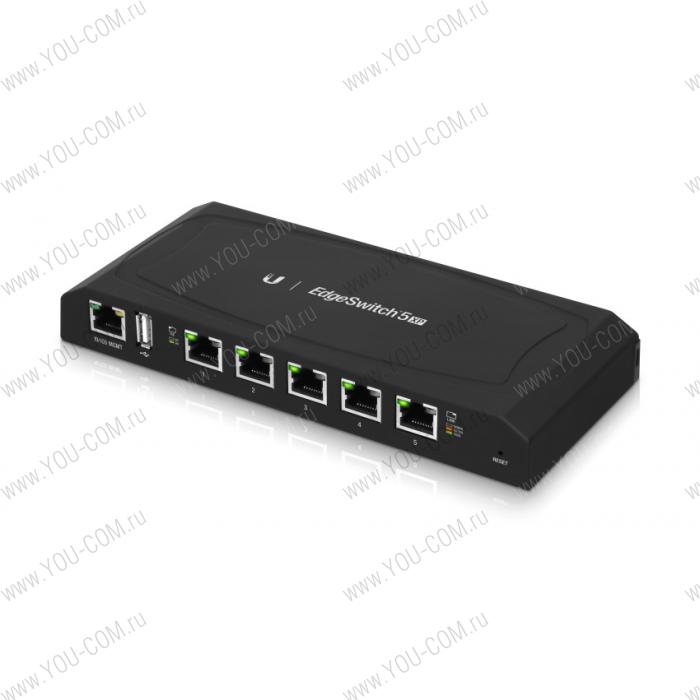 PoE-коммутатор [ES-5XP-EU] Ubiquiti EdgeSwitch 5XP 5x GLAN, 5x PoE, раздача 55 Вт