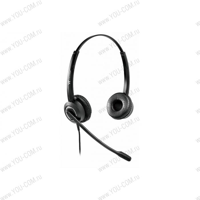 Гарнитура [VT6200-D QD(P)-RJ9(03)] Yealink Проводная бинауральная гарнитура, HD звук, Защита органов слуха (технология Safetone), Эффективное шумоподавление (до 90%), Облегченная конструкция, Разъем QD (переходник QD-RJ9 в комплекте)