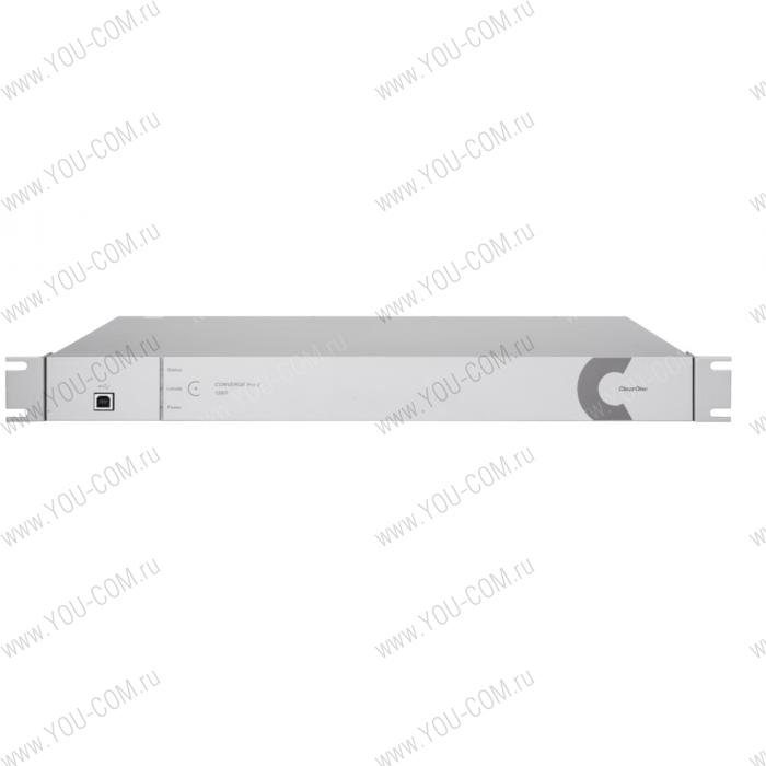 Аудиоплатформа ClearOne [CONVERGE Pro 2 128D] 14x10 с AEC, Dante(16x16) с расширением.DSP на 12 мик/лин вх.(48В), 8 мик/лин вых, аудиовходы/выходы(USB) 2х2. Управл.: LAN, RS232, 4 «сухих» контактов. Габариты: 438x273x44 мм (1U). Цвет серый (910-3200-001-