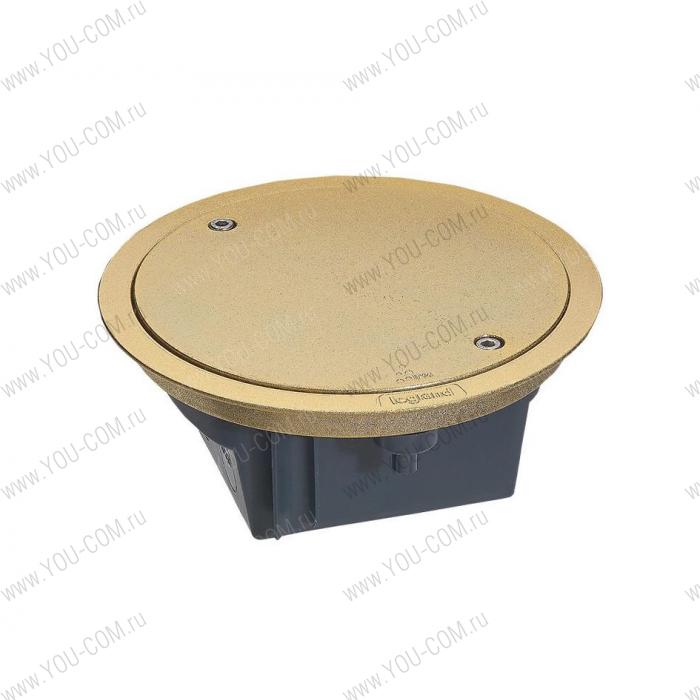 Нап.кор.кр.лат.IP66 съемн.кр. [088060] Legrand Напольная коробка круглая IP 66 со съемной крышкой 4 модуля латунь