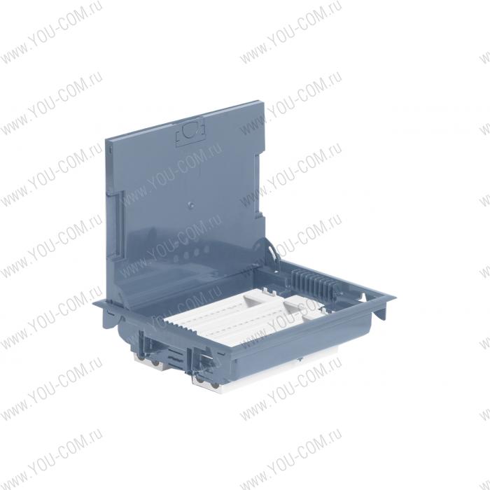 Кор.нап.сер. 24м гор. 75-105мм [089616] Legrand Напольная коробка с глубиной 75-105 мм - неукомплектованная - 24 модуля - под покрытие - серый RAL 7031
