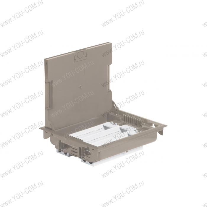 Кор.нап.беж. 24м гор.75-105мм [089617] Legrand Напольная коробка с глубиной 75-105 мм - неукомплектованная - 24 модуля - под покрытие - бежевый RAL 1019