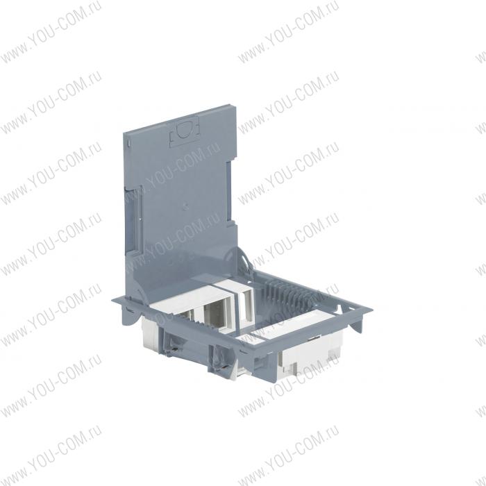 Кор. нап. Сер.10м верт. H65мм [089620] Legrand Напольная коробка с глубиной 65 мм - неукомплектованная - 4х2 модуля + 2х1 модуль -антикоррозийное покрытие