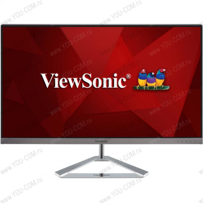 Монитор ViewSonic 27" VX2776-4K-MHD IPS LED, 3840x2160, 350 cd/m2, 4ms, 1300:1, 80Mln:1, 178°/178°, 2*HDMI, DP, колонки, Headphone Out, Frameless, Tilt, VESA, Silver Black