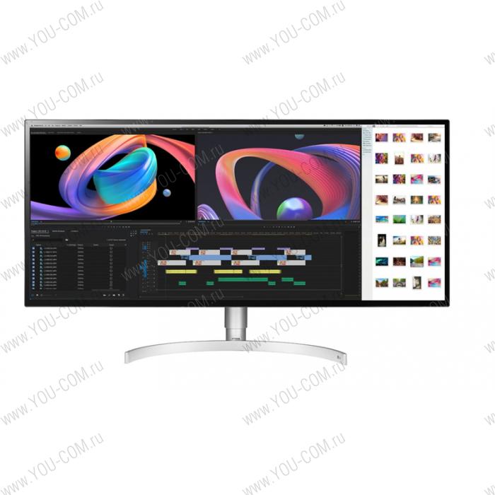 Монитор LG 34" 34WK95U-W IPS LED, 5120x2160, 5ms, 450cd/m2, 1200:1 (Mega DCR), 178°/178°, HDMI*2, DP, Thunderbolt, USB Type-C, USB-Hub, HDR10, колонки, HAS, Tilt, Black-Silver-White