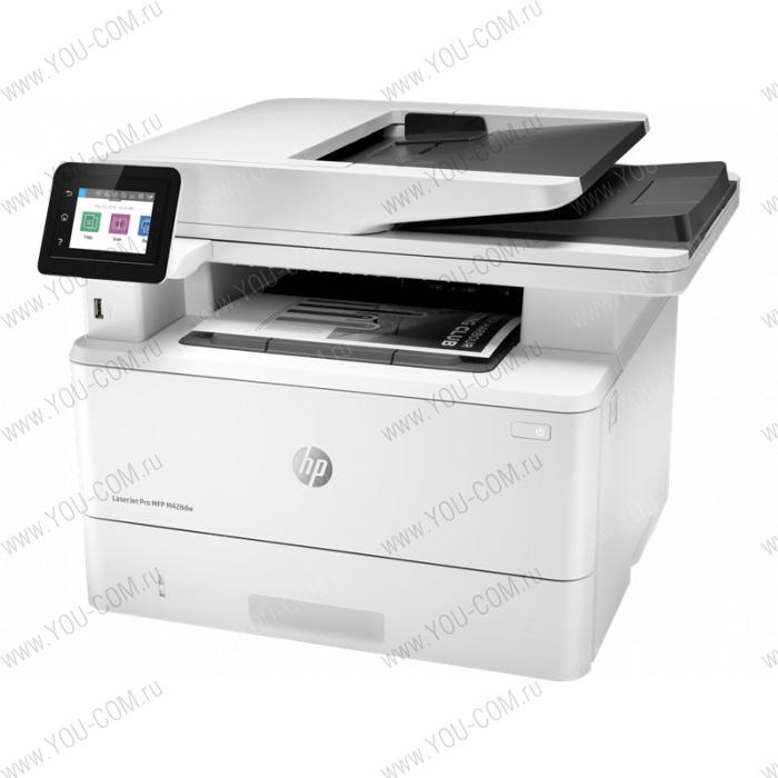 HP LaserJet Pro MFP M428dw RU (p/c/s,  A4, 38 ppm, 512Mb, Duplex, 2 trays 100+250,ADF 50, USB 2.0/GigEth/Dual-band WiFi with Bluetooth Low Energy ,Cartridge 10 000 pages in box,1y warr., repl. F6W16A)