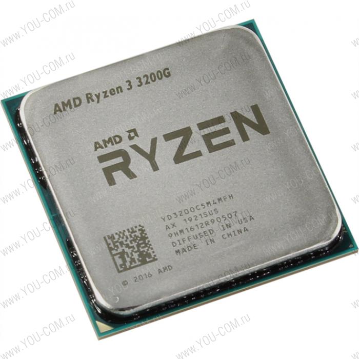 Процессор CPU AMD Ryzen 3 3200G, 4/4, 3.6-4.0GHz, 384KB/2MB/4MB, AM4, 65W, Radeon Vega 8, YD3200C5M4MFH OEM, 1 year