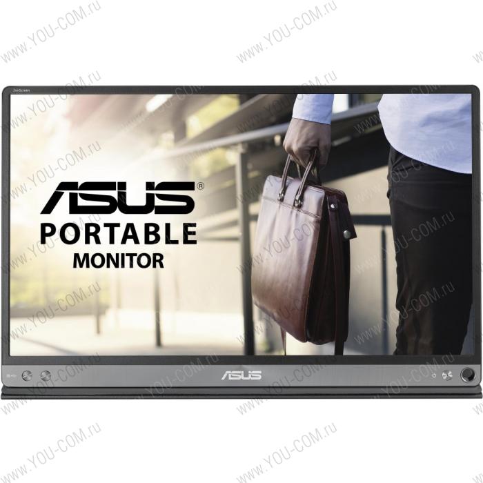 Монитор ASUS 15.6" MB16AC IPS USB-Portable Monitor, 1920x1080, 5ms, 250cd/m2, 800:1, 178°/178°, USB Type-C, Pivot Auto-Rotate, Ultra-slim, SmartCase, Compatible Thunderbolt 3, DarkGray, 90LM0381-B01170