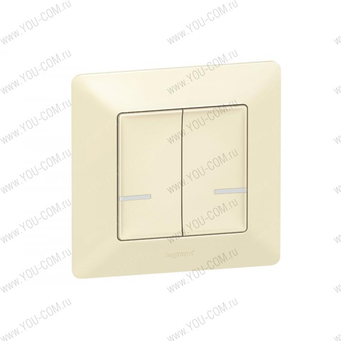 Умный беспроводной выключатель [752287] Legrand [Valena Life with NETATMO] 2-клавишный - Цвет Слоновая кость