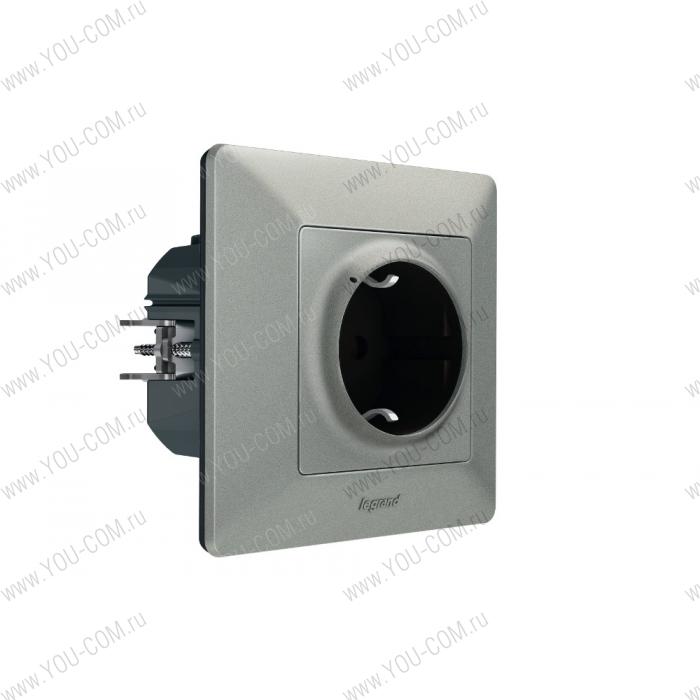 Умная розетка 2К+З 16А 230В. [752394] Legrand Valena Life with NETATMO - Цвет Алюминий