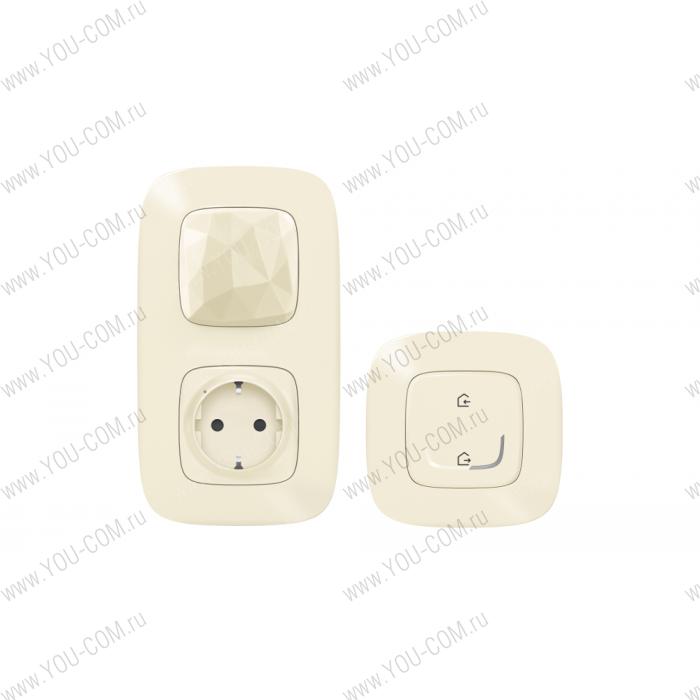 Стартовый пакет. [752696] Legrand Valena Allure with NETATMO -  Шлюз WiFi + умная розетка 2К+З 16А 230В + главный беспроводной выключатель "Я дома/Я вне дома". - Цвет Слоновая кость
