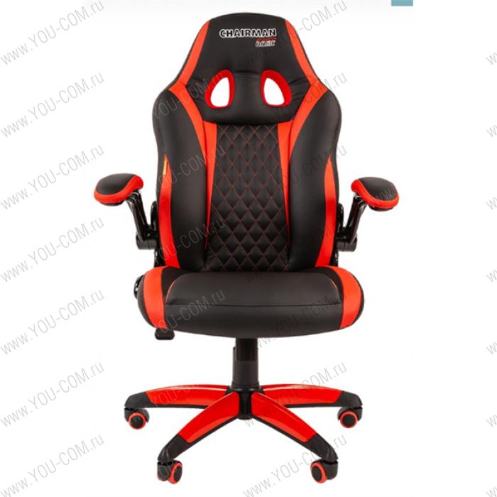 Офисное кресло Chairman   game 15 экопремиум черный/красный