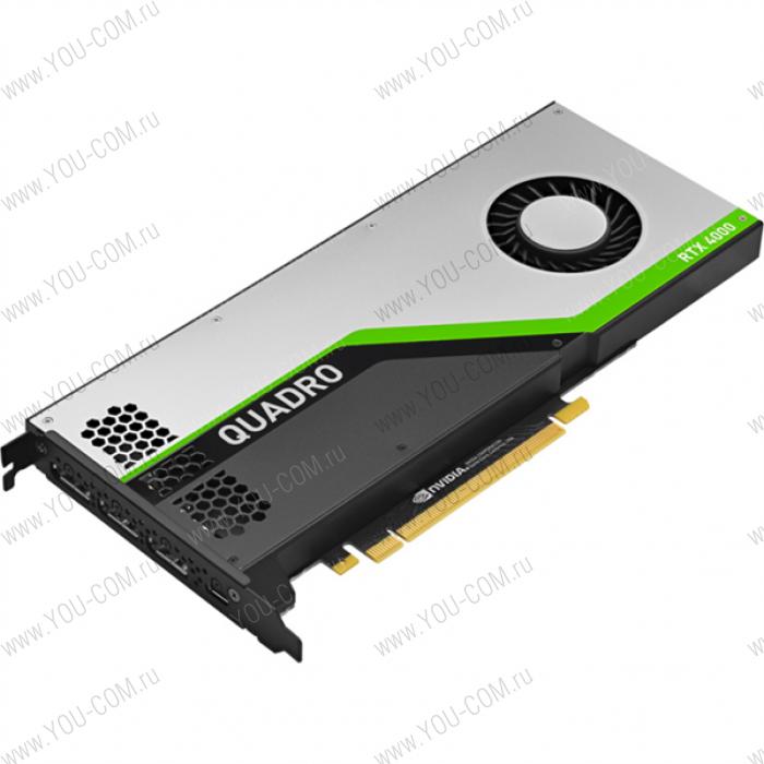 Dell NVIDIA Quadro RTX 4000, 8GB, 3x DP + 1x Virtual Link, RT Cores, Tensor Cores, (Precision) (Customer KIT)