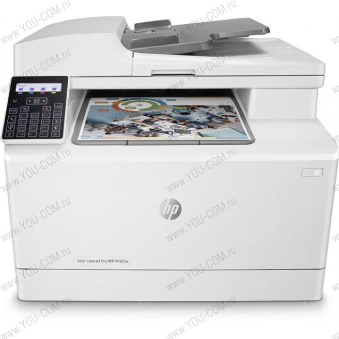 МФУ HP Color LaserJet Pro MFP M183fw (p/c/s/f  ,A4, 16ppm, 256Mb, ADF35, USB, WiFi/ Fast Ethernet10/100 Base-TX,1 tray  150, 1year warr,cartridge 800&700 cmy in box,Repl. T6B71A )