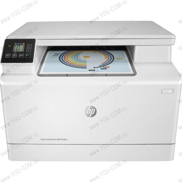 HP Color LaserJet Pro MFP M182n (p/c/s ,A4, 16ppm, 256Mb, USB, Fast Ethernet10/100 Base-TX,1 tray  150, 1year warr,cartridge 800&700 cmy in box, Repl. T6B70A)