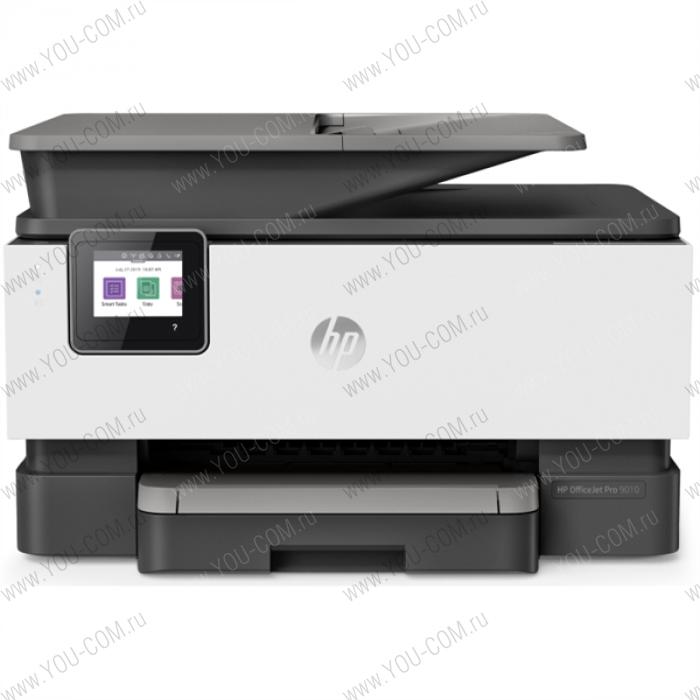 Струйное многофункциональное устройство HP OfficeJet Pro MFP 9010 AiO (p/c/s, A4, 22(18) ppm, 512Mb, WiFi/ Ethernet/USB 2.0 , Duplex, ADF35, 1 tray 250, 1+3 y warr., cartridges 1000&700 cmy in box)