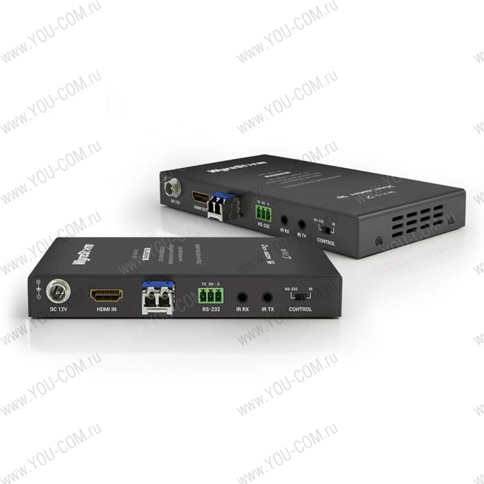 EXF-300-H2, комплект для передачи HDMI по оптике (многомод, ОМ3) до 300 м, 18 Гбит / с, HDCP 2.2, двунаправленный ИК или RS-232.