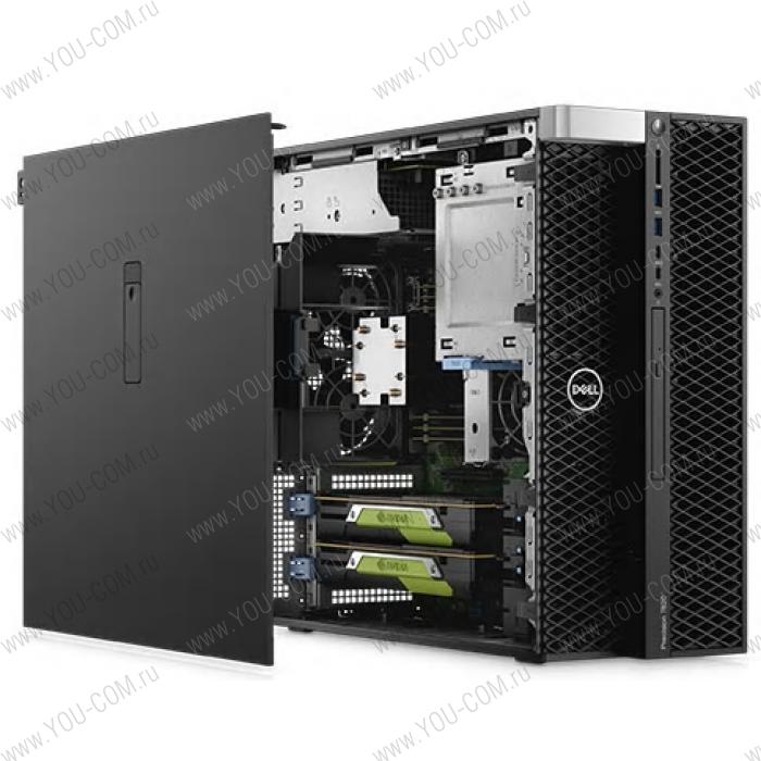 Рабочая станция Dell Precision T5820, W-2223 (4 cores up to 3.9 GHz Turbo), 16GB (2*8GB) 2666MHz DDR4 RDIMM ECC, 512GB M.2 PCIe NVMe class 40 SSD, 1TB SATA 7.2K 2.5" HD, Graphics not included, Integrated Intel RSTe controller, 16X Half Height DVD +/- RW, keyboard, optical mouse, Win10 Pro (64), 3Y NBD