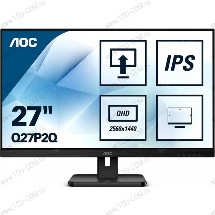 Монитор 27" AOC Q27P2Q 2560x1440 IPS WLED 16:9 4ms VGA  HDMI MHL DP 4xUSB  50M:1 1000:1 178/178 300cd HAS Pivot Tilt Swivel Speakers Black