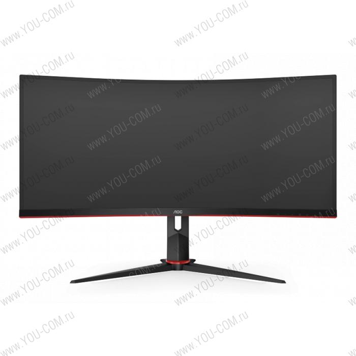 Монитор 34" AOC Gaming CU34G2 Curved 1500R 3440x1440@100Hz VA LED 21:9 1ms 2*HDMI DP 4*USB3.0 80M:1 178/178 300cd HAS Tilt Swivel Black-Red