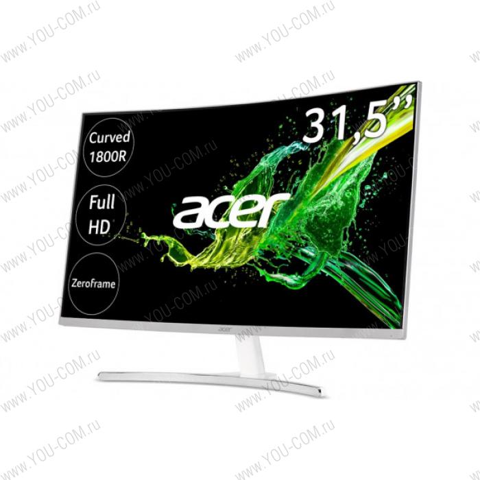 Монитор 31.5"  ACER  ED322QAwmidx Curved 1800R VA ,1920x1080, 4ms, 178/178, 250nits ,3000:1 ,VGA+DVI+HDMI+Audio Out + колонки 3W, FreeSync,White 