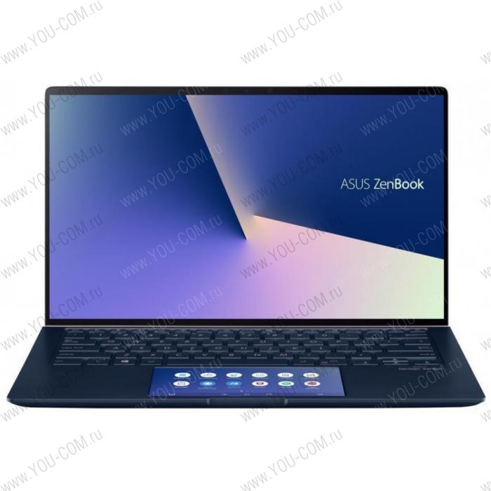 Ноутбук ASUS Zenbook 14 UX434FQ-A5038R Core i7-10510U/16Gb/512Gb SSD/Nvidia MX350 2Gb/14,0 FHD 1920x1080 AG/WiFi/BT/HD IR/Windows 10 Pro/1.26Kg/Royal Blue/ScreenPad 2.0/Sleeve+RG45 Gigabit to USB cable