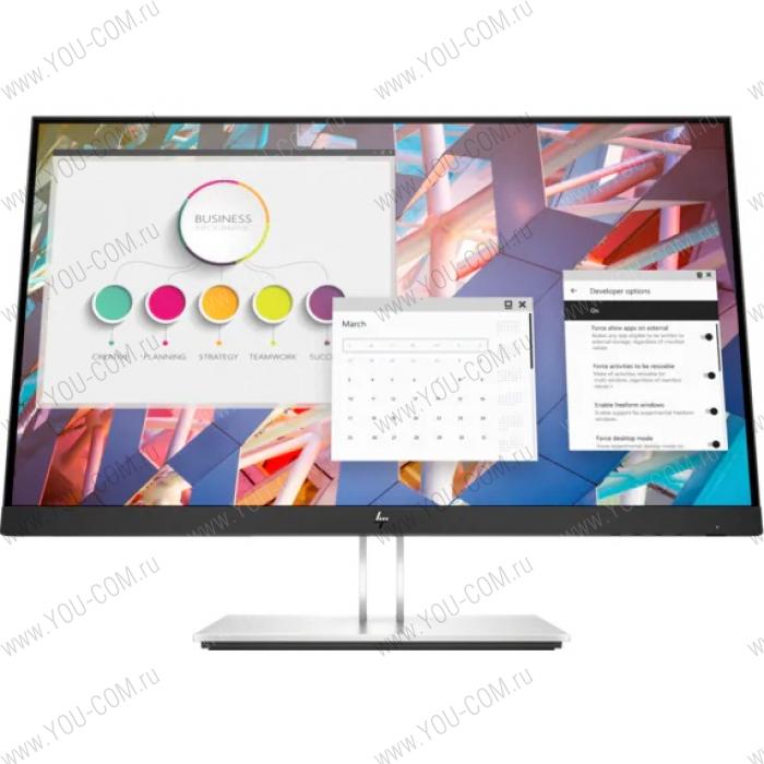 Монитор HP E24 G4 23,8 Monitor 1920x1080, 16:9, IPS, 250 cd/m2, 1000:1, 5ms, 178°/178°, VGA, DP, HDMI, USB, height, tilt, swivel, pivot, Black&Silver(repl. 1FH47AA)