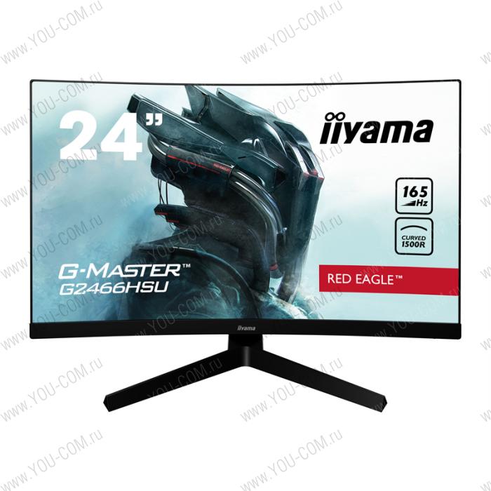 Монитор 23,6" Iiyama G-MASTER G2466HSU-B1 Изогнутый 1500R 1920x1080@165Гц VA LED 16:9 1ms 2*HDMI DP 2*USB2.0 80M:1 3000:1 178/178 250cd Tilt Speakers Red Eagle