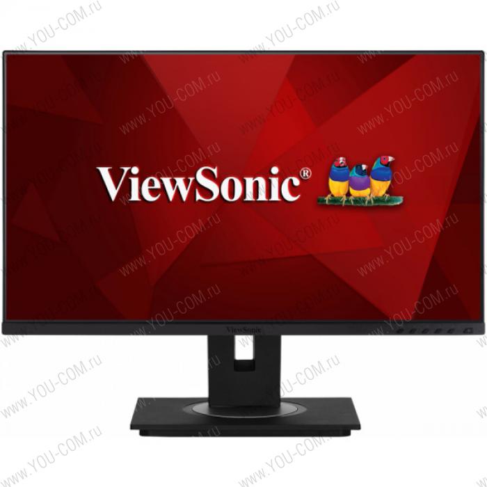 Монитор Viewsonic 23.8" VG2455 IPS LED, 1920x1080, 5ms, 250cd/m2, 50Mln:1, 178°/178°, VGA, HDMI, DP, USB-C, USB-Hub, колонки, HAS, Pivot, Tilt, Swivel, VESA, Black