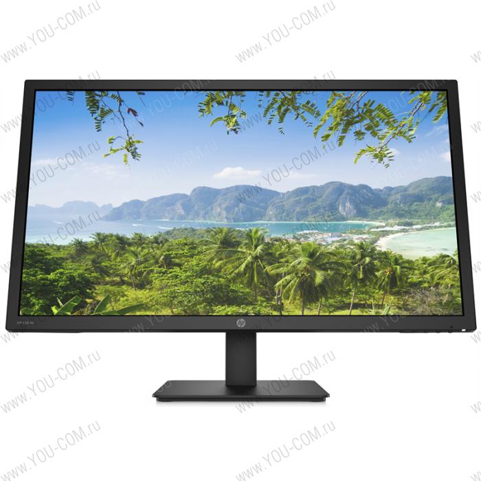 Монитор HP V28 27.9" Monitor 3840x2160 4K, TN, 16:9, 300 cd/m2, 1000:1, 1ms, 170°/160°, DP, 2xHDMI, FreeSync, 60 Hz, tilt, Black