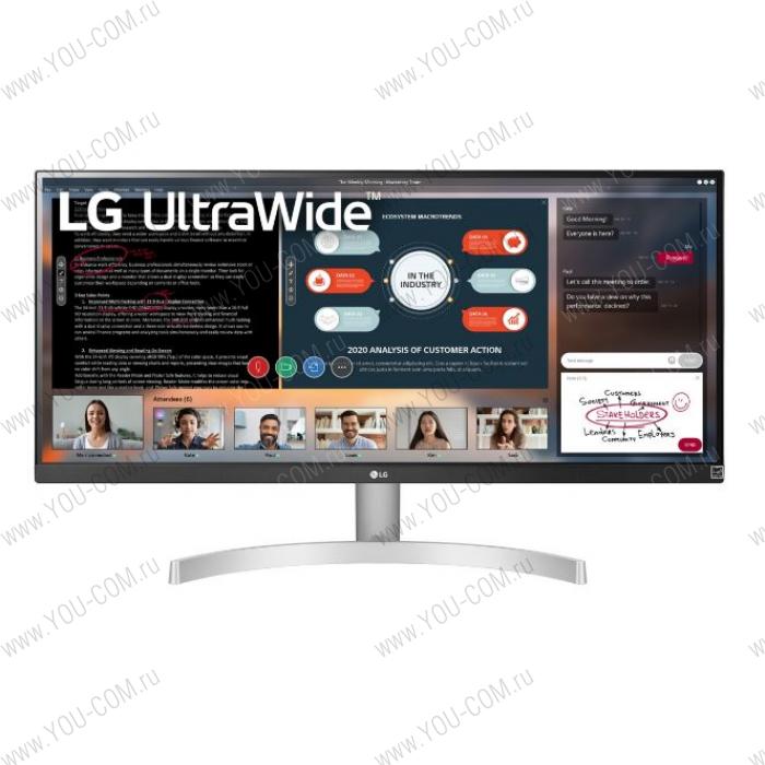 Монитор LG 29" 29WN600-W IPS LED, 2560x1080, 5ms, 250cd/m2, 1000:1 (Mega DCR), 178°/178°, 2*HDMI, DP, HDR10, колонки, AMD Freesync, 75Hz, Tilt, VESA, Silver-White