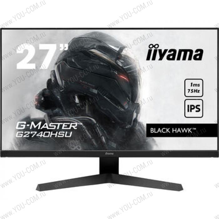 Монитор 27" Iiyama G-MASTER G2740HSU-B1 1920х1080@75Гц IPS LED 16:9 1ms HDMI DP 2*USB2.0 80M:1 1100:1 178/178 250cd Tilt Speakers Black