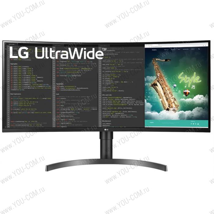 Монитор LG 35" 35WN75C-B VA LED изогнутый, 3440x1440, 5ms, 178°/178°, 300cd/m2, 2500:1 (Mega DCR), 2*HDMI, DP, USB Type-C, 100Hz, AMD FreeSync, HDR10, колонки, HAS, VESA, Black