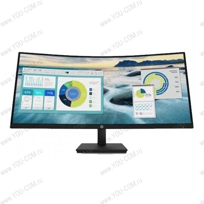 Монитор HP P34hc G4 34 Monitor Curved 3440x1440, 21:9, VA, 250 cd/m2, 3500:1, 5ms, HDMI, USB-C, USB, DisplayPort, Speakers, 50/60 Hz, Black (repl. 6GJ95AA,5DP31AA)