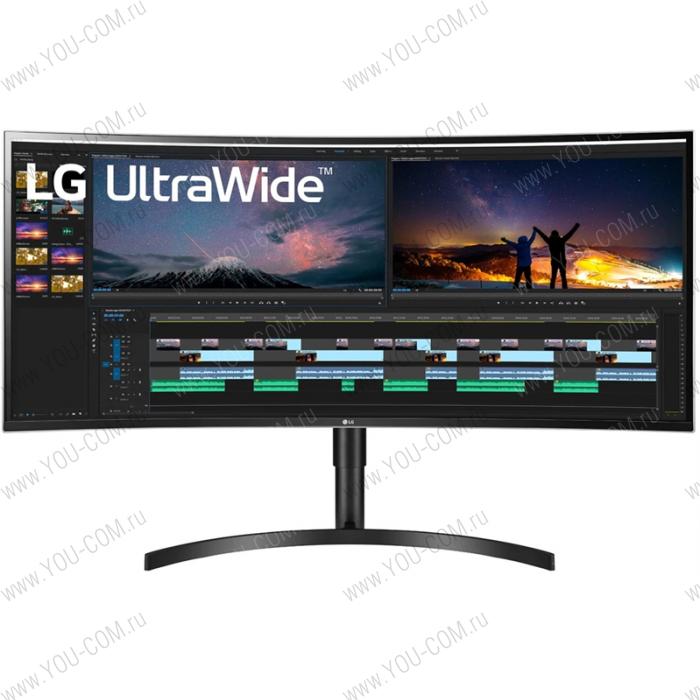 Монитор LG 38" 38WN75C-B IPS LED изогнутый, 3840x1600, 5ms, 178°/178°, 300cd/m2, 1000:1, 2*HDMI, DP, 75Hz, HDR10, HAS, Black