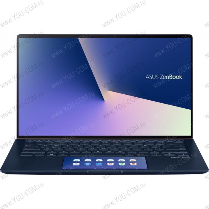 Ноутбук ASUS Zenbook 14 UX434FQ-A6073R Core i7-10510U/16Gb/512Gb SSD/Nvidia MX350 2Gb/14,0 FHD 1920x1080 Glare/WiFi/BT/HD IR/Windows 10 Pro/1.26Kg/Royal Blue/ScreenPad 2.0/Sleeve+RG45 Gigabit to USB cable