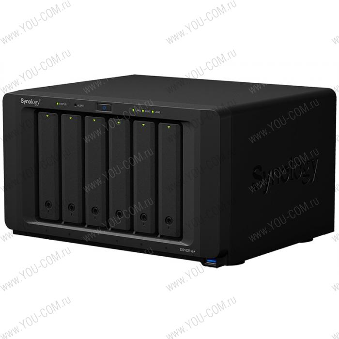 СХД Synology DS1621xs+ QC2,2GhzCPU/8GbDDR4(upto32)/RAID0,1,10,5,6/upto 6hot plug HDD SATA(3,5' or 2,5')(upto16 with 2xDX517)/3xUSB3.0/2eSATA/2GigE+1x10GE(+1Expslot)/iSCSI/2xIPcam(upto75)/1xPS/5YW