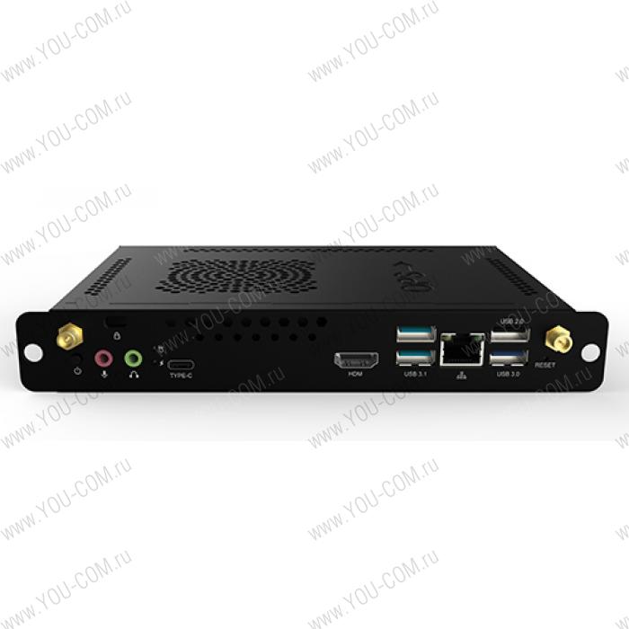 Встраиваемый компьютер OPS [OPS02105LMRU-W10PED 128GB] Lime i5-10210U : 4 ядра, 8 потоков, базовая частота 1,60 GHz, максимальная частота 4,20 GHz, 8GB DDR4 2666, 128 GB NVME, HDMI 2.0, RS232, AX200, WIN 10 PRO Education