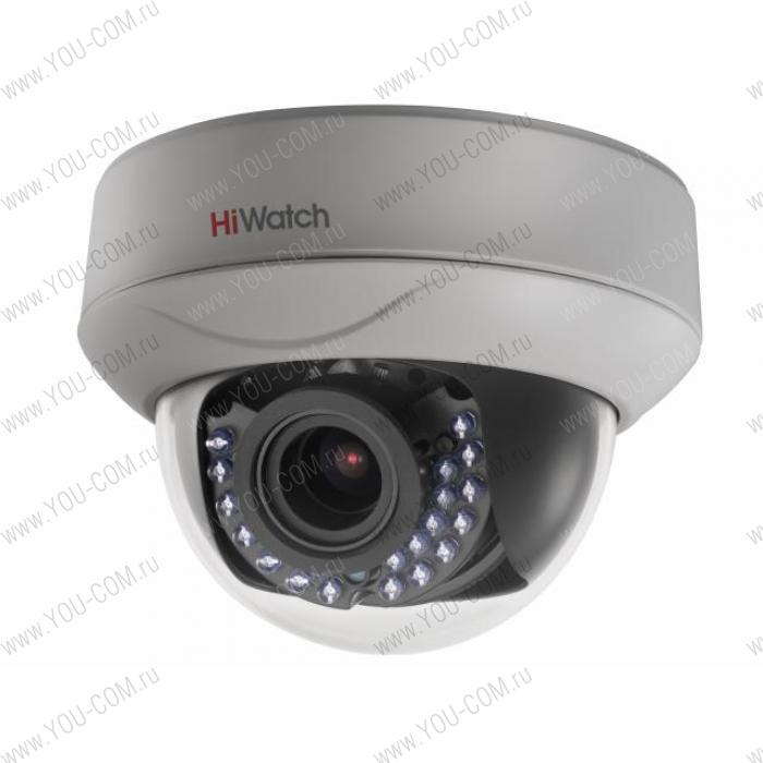 2Мп внутренняя купольная HD-TVI камера DS-T207P (2.8-12 mm) с ИК-подсветкой до 30м и технологией PoC 1/2.7"" CMOS матрица; вариообъектив 2.8-12мм; угол обзора 105° - 32,8°; механический ИК-фильтр; 0.01 Лк@F1.2;  OSD, DWDR, BLC, DNR; Smart ИК; видеовыход: 1 х HD-TVI; -20°С до +45°С ; 12В DC±15%/ PoC at, 3Вт макс.