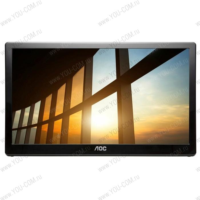 Монитор 15,6" AOC I1659FWUX inch 1920x1080 60Гц IPS W-LED 16:9 10ms(GtG) USB 3.0 100M:1 1000:1 160/160 220cd Tilt-15-30 Pivot(with iMenu) Glossy Black