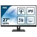 Монитор AOC 27"  U27P2 IPS LED,16:9, 3840x2160, 4ms, 350 cd/m2, 178°/178°, 1000M:1, 60Hz, HDMI, DisplayPort , USB ,VESA, Flicker-Free, динамики