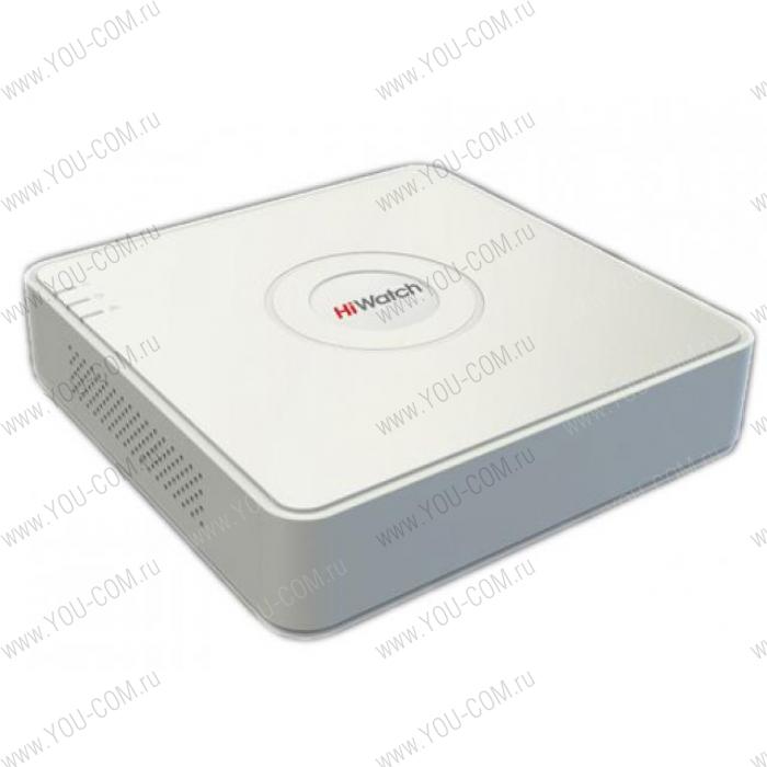  4-х канальный гибридный HD-TVI регистратор DS-H104G для  аналоговых, HD-TVI, AHD и CVI камер + 1 IP-канал@960p (до 5 с замещением аналоговых) Видеовход: 4 канала BNC; Аудиовход: 1 канал RCA;  Видеовыход: 1 VGA и 1 HDMI до 1080p; Аудиовыход: 1 канал RCA; видеосжатие H.264/H.264+; аудиосжатие G.711u. Разрешение записи на канал: TVI, AHD и CVI: 1080p Lite/ 720p@25к/с;  аналоговые камеры: WD1@25к/с; IP: до 960p. 1 SATA для HDD до 6Тб; 1 RJ-45 10M/ 100M Ethernet интерфейс; 2 USB2.0;  -10°C до +55°C;12В DC; 8Вт макс (без HDD).*