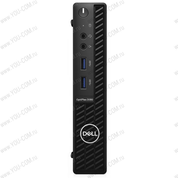 Пк Dell OptiPlex 3080-6667 Micro i5-10500T  (up to 3.80GHz, 6C, 12M), 8GB (1x8GB) DDR4 No ECC, No ROM, 256GB M.2 PCIe NVMe class 35 SSD, UHD 630, Intel 3165, 802.11ac 1x1 + Bluetooth 4.2, mse, keyb, Ubuntu Linux 18.04, 1y NBD