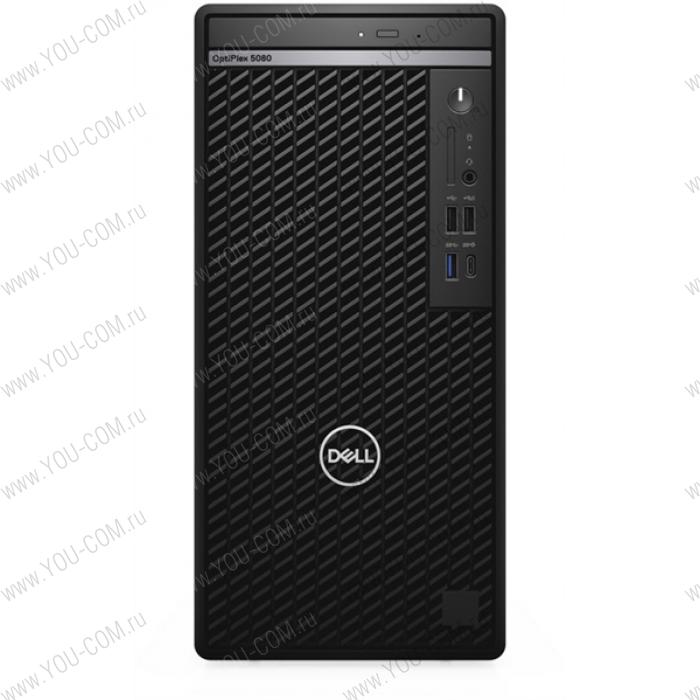 Пк Dell OptiPlex 5080-6383 MT i7-10700 (up to 4.8 MHz, 16M, 8C), 16GB (2x8GB) DDR4 non ECC Memory, DVD+/-RW, 256GB M.2 PCIe NVMe class 40 SSD, Intel UHD 630, mse/keyb, Audio, SD 4.0, Win10 Pro (64) ru, 3Y NBD