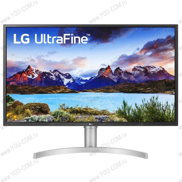 Монитор LG 31.5" 32UL750-W VA LED 4K, 3840x2160, 4ms, 400cd/m2, 3000:1 (Mega DCR), 178°/178°, 2*HDMI, DP, USB-Hub, USB Type-C, HDR10, HAS, Pivot, колонки, Black+Silver+White