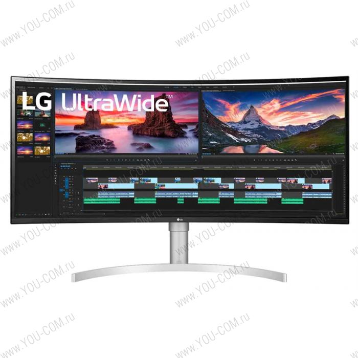 Монитор LG 38" 38WN95C-W IPS LED UW4K, изогнутый, 3840x1600, 1ms, 450cd/m2, 1000:1 (Mega DCR), 178°/178°, HDMI*2, DP, USB-Hub, Thunderbolt, MM, HDR, 144Hz, HAS, Tilt, FreeSync, Black+Silver+White