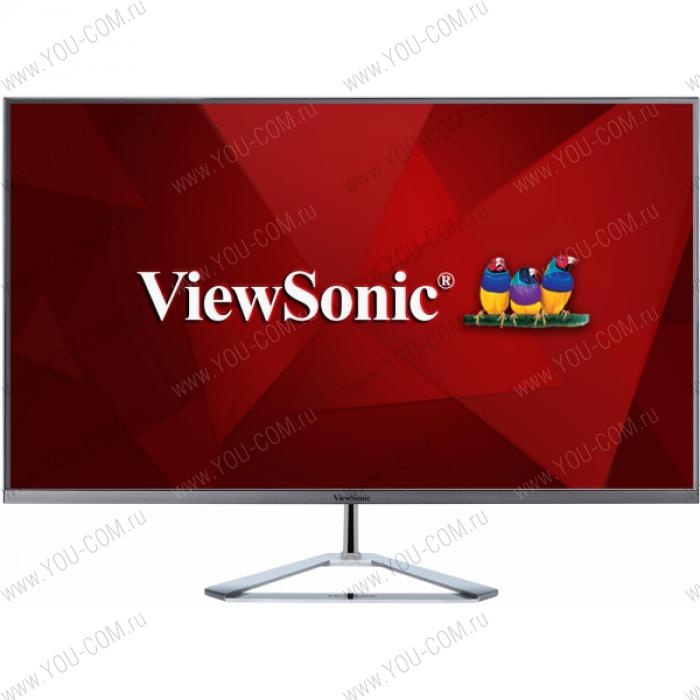 Монитор Viewsonic 32" VX3276-MHD-3 IPS, 1920x1080, 4ms, 250cd/m2, 178°/178°, 80Mln:1, HDMI, DP, 75Hz, колонки, Frameless, Tilt, VESA, Silver Black