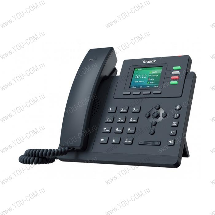 IP-телефон  Yealink SIP-T33P  HD Voice,   2,4-дюймовый цветной дисплей с разрешением 320 x 240 пикселей и подсветкой,   Двухпортовый 10 / 100M Ethernet-коммутатор,   Поддержка PoE,   Поддержка кодеков Opus,   До 4 учетных записей SIP,   Поддержка гарнитуры,   Настенный монтаж,    4 VoIP аккаунта,  Интерфейс:  2 x RJ45 10, 100M Ethernet-порта,    Питание через Ethernet, IEEE 802.3af, класс 2,   1 х RJ9, 4P4C порт для трубки,   1 порт RJ9, 4P4C для гарнитуры   