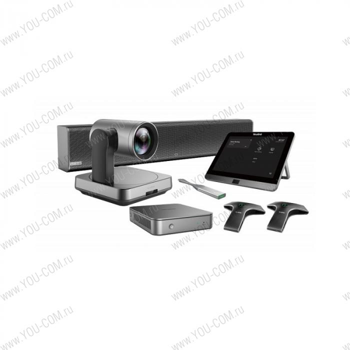 Терминал ВКС Microsoft Room Yealink MVC840-C2-211  MCore MS,  Панель управления MTouch II USB PTZ камера UVC84,  2 x Проводных микрофонных массива VCM34,  Саундбар MSpeaker II,  Адаптер беспроводной передачи контента WPP20,  Windows 10 IoT Enterprise X64,  Windows 10 IoT Enterprise License,  Приложение Microsoft Teams Rooms,  Поддержка Skype for Business (локальный/онлайн) и Teams встречи,  Приложение Yealink RoomConnect,  Mini-PC:  8th-gen Intel® QUAD-CORE i5,   2 x HDMI-выхода,  Встроенная поддержка Bluetooth и Wi-Fi,  1 x Yealink VCH порт для подключения MTouch II,  MTouch II:  8" Ёмкостной сенсорный IPS экран,  Разрешение 1280х800,  Multi-touch на 10 касаний,  1 х 3.5мм порт гарнитуры,  UVC84:  Разрешение видео 4К (обновлением до 30 кадр/с), 12x оптический зум, 3х цифровой зум,  1 x Микрофонный порт (RJ45),   VCM34:  Рабочая дистанция захвата голоса 6 метра с зоной покрытия 360 градусов,  Поддерживается подключение до 6-х VCM34,  