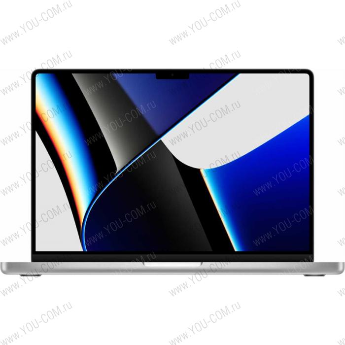 Ноутбук Apple MacBook Pro 14-inch  (2021) MKGR3RU/A: Apple M1 Pro 8c CPU, 14c GPU, 16GB, 512GB SSD, Silver   Liquid Retina XDR, Разрешение 3024x1964, Тип матрицы IPS, Wi-Fi, BlueTooth, Интерфейсы: 3.5 mini jack, Thunderbolt/USB 4x3, MagSafe 3